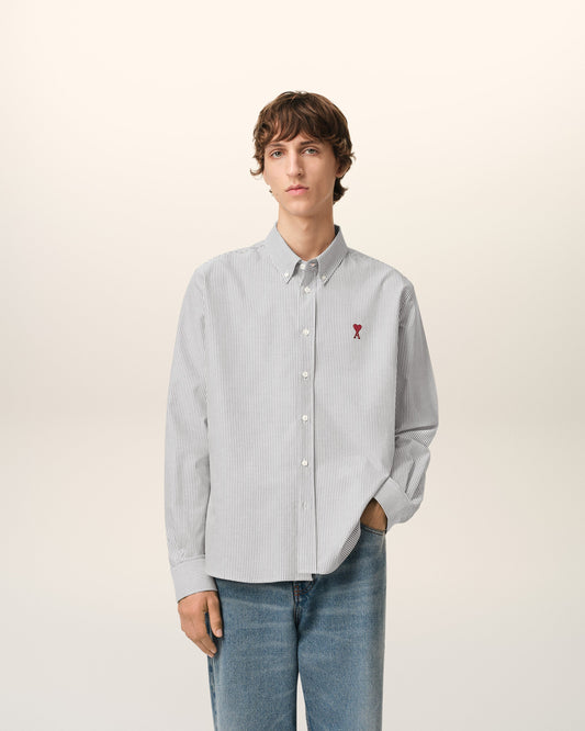 Grey Cotton Button Down Ami De Coeur Shirt