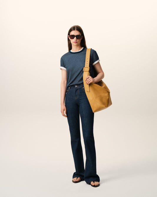Blue Striped Cotton Ami De Coeur T-shirt