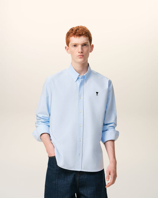 Blue Cotton Ami De Coeur Oxford Shirt