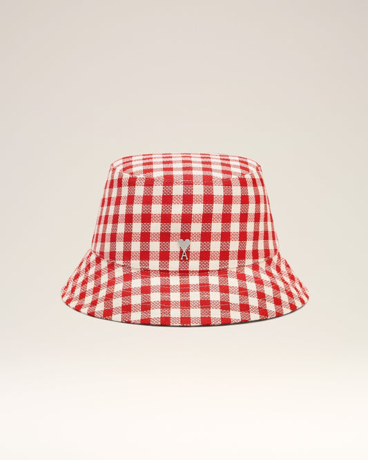 Plaid Red Wool Bucket Hat