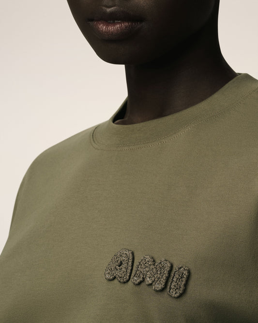 Green Cotton Ami Patch T-Shirt