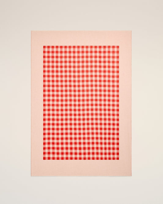 Plaid Red Cotton Beach Towel