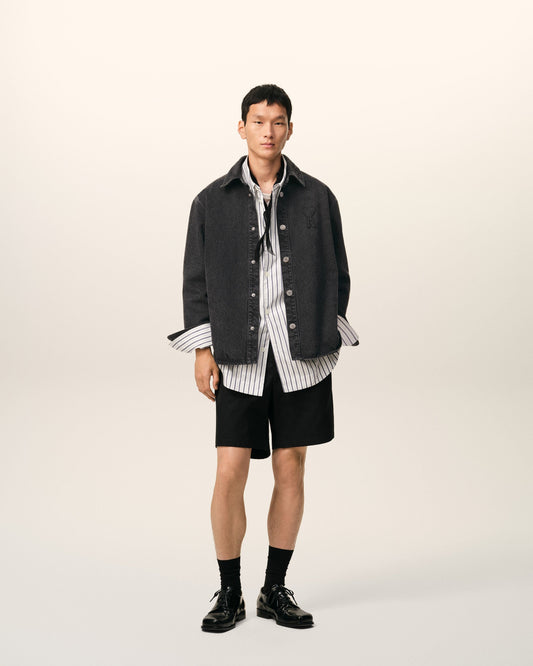 Black Cotton Knitted Ami De Coeur Overshirt