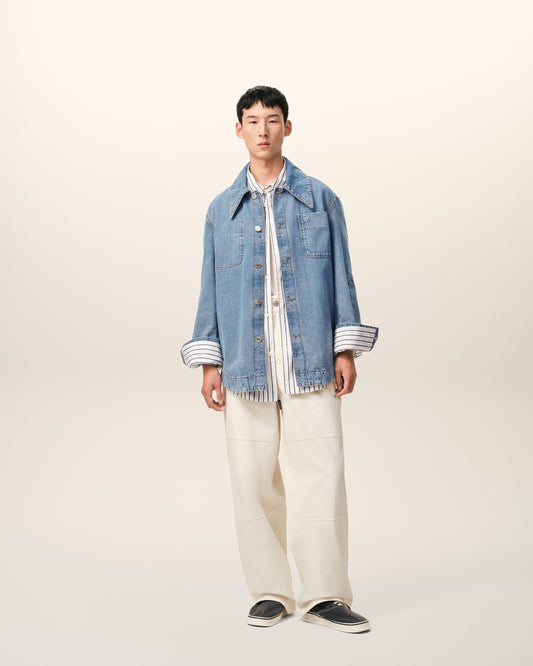 Blue Cotton Ami De Coeur Worker Overshirt