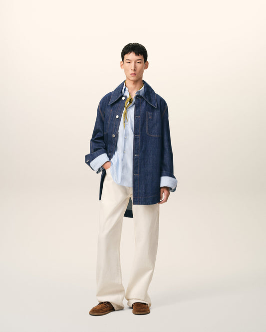 Blue Cotton Ami De Coeur Worker Overshirt