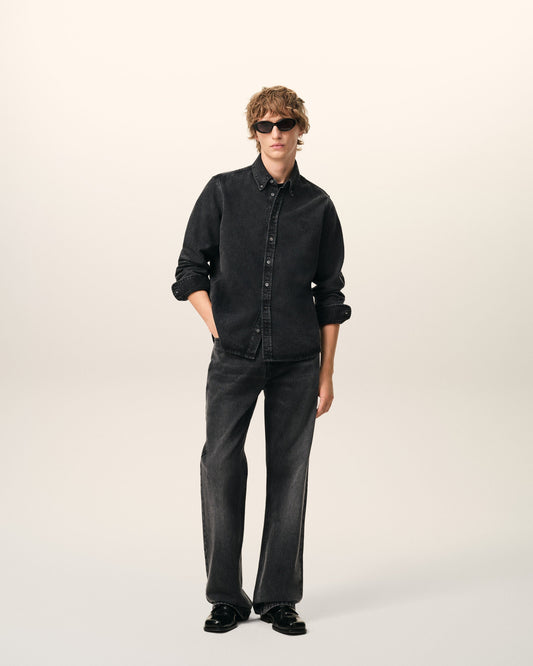 Black Denim Cotton Ami De Coeur Shirt