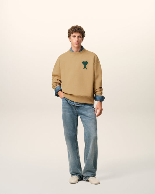 Beige Cotton Ami De Coeur Sweatshirt