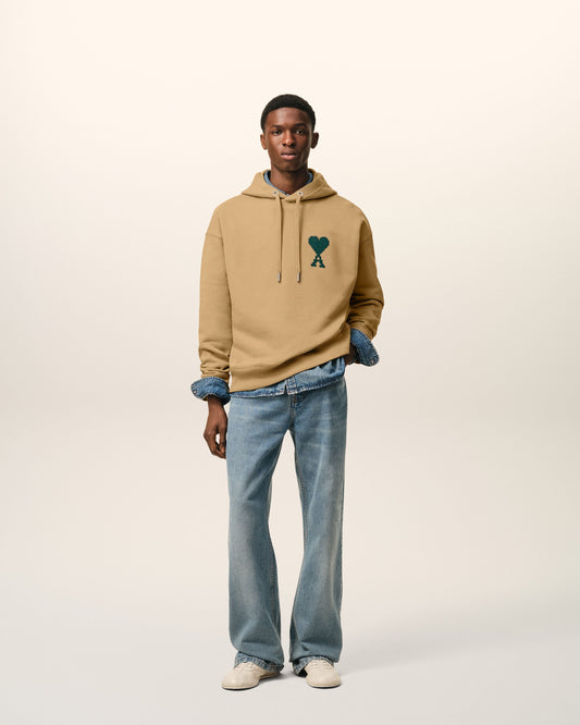 Beige Cotton Ami De Coeur Hoodie