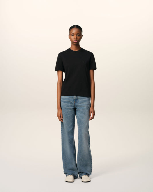 Black Cotton Ami de Coeur T-shirt