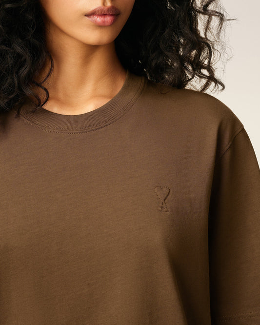 Brown Cotton Ami De Coeur T-shirt